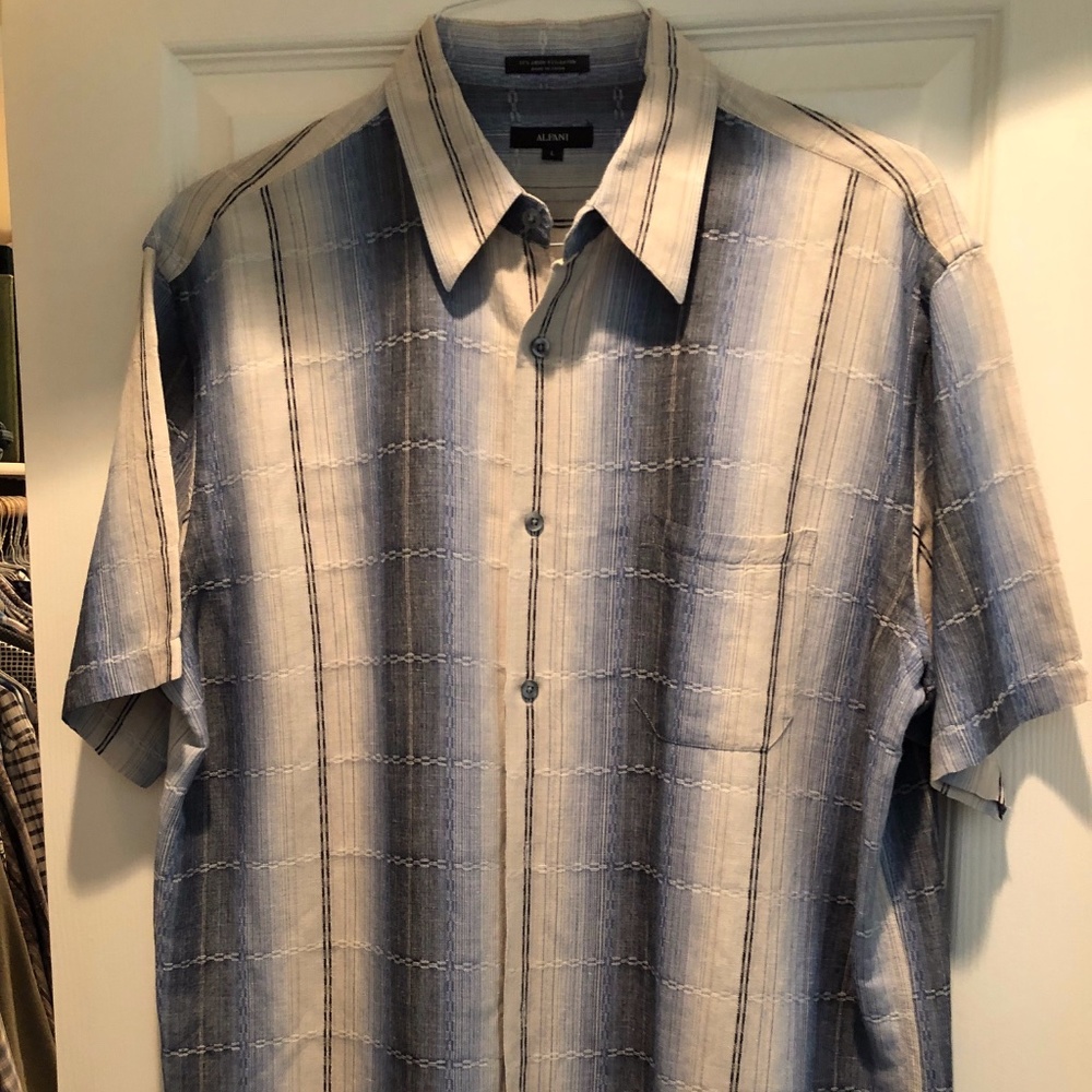 Alfani linen/rayon short sleeve button down